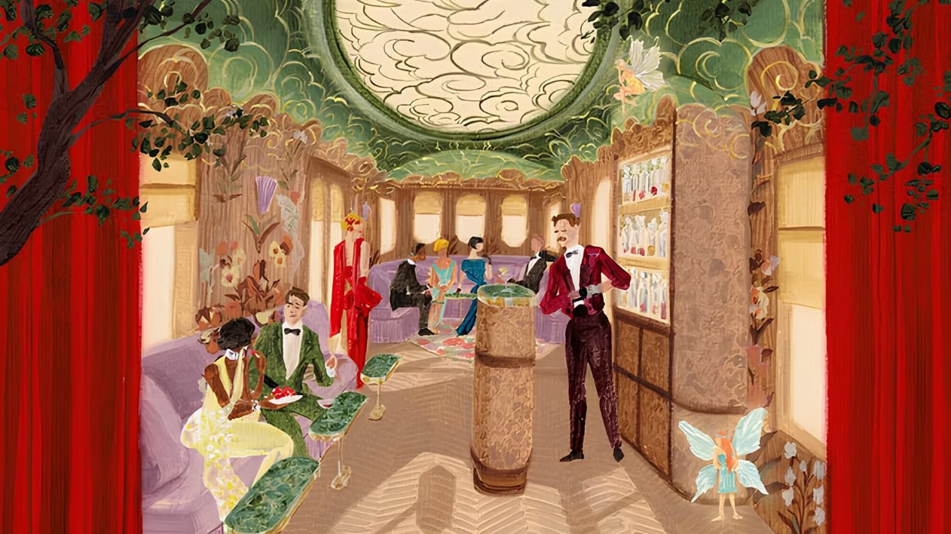 A richly painted period salon scene with figures in formal evening dress — the institutional art holding architecture that operates with the modular precision of tokenized infrastructure while issuing no token.